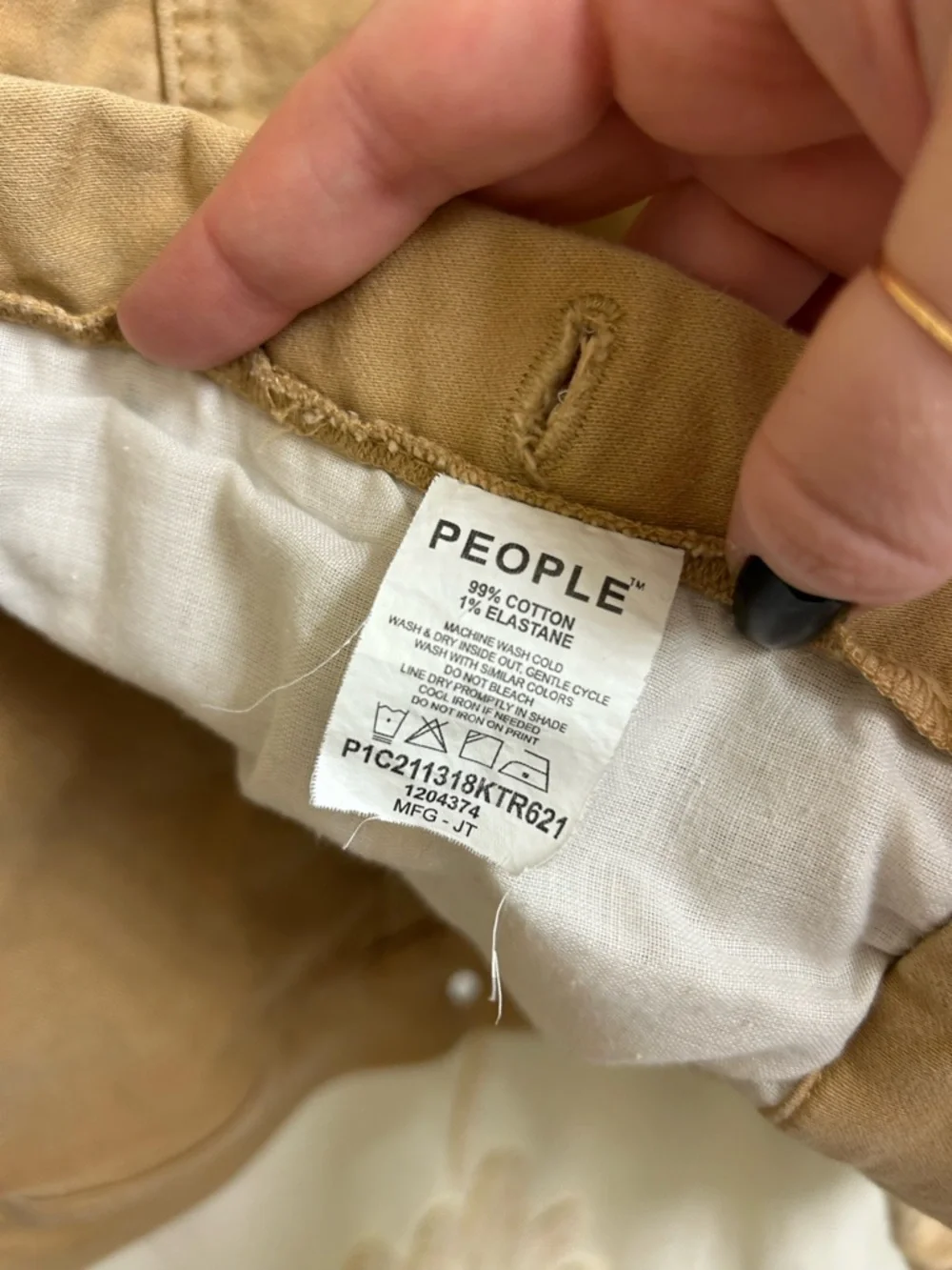 Vintage Free People Stretch Tan Denim Jacket Size Large - Picture 12 of 14